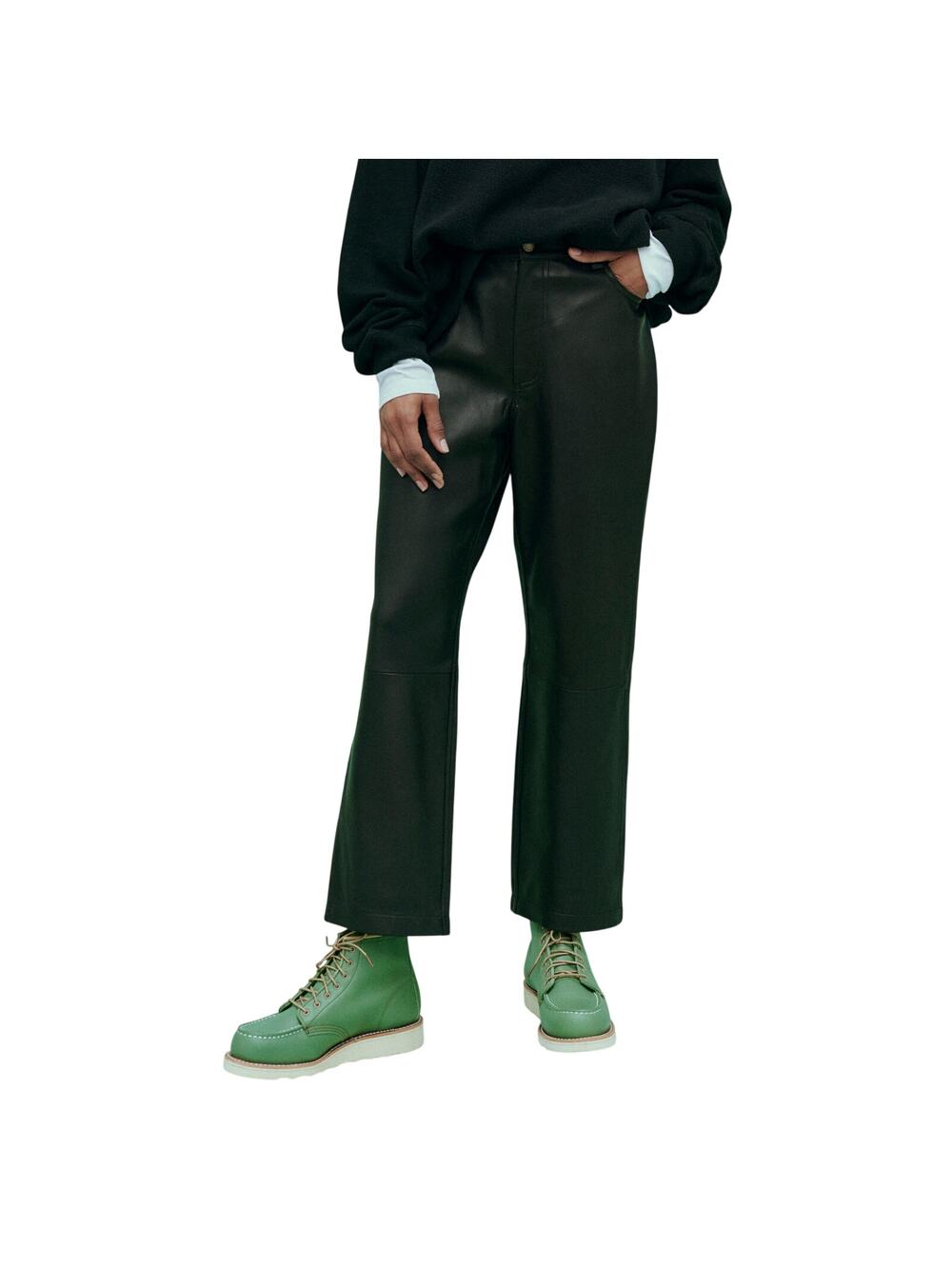 The Great. Sleek Black Wayne Leather Pants Size 28